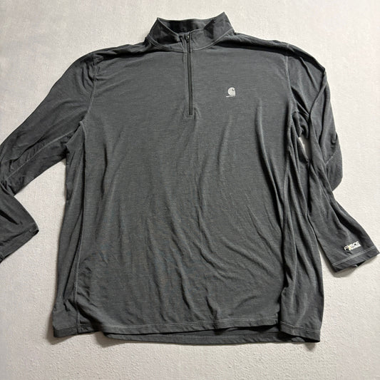 Carhartt Force Extremes 1/4 Zip Pullover Mens 2XL Gray Relaxed Fit Active Top