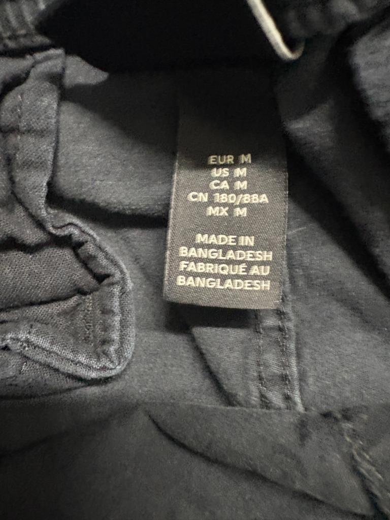 H&M Relaxed Fit Cargo Pants Mens Medium Gray Cotton Blend Drawstring Jogger