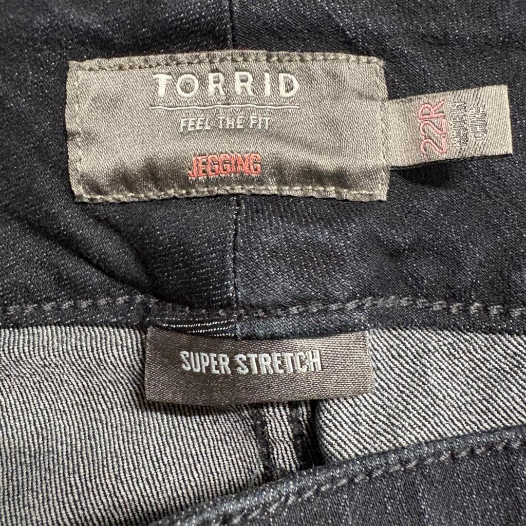 Torrid Jeggings Womens 22R Black Super Stretch Denim Skinny Jeans Plus Size 22