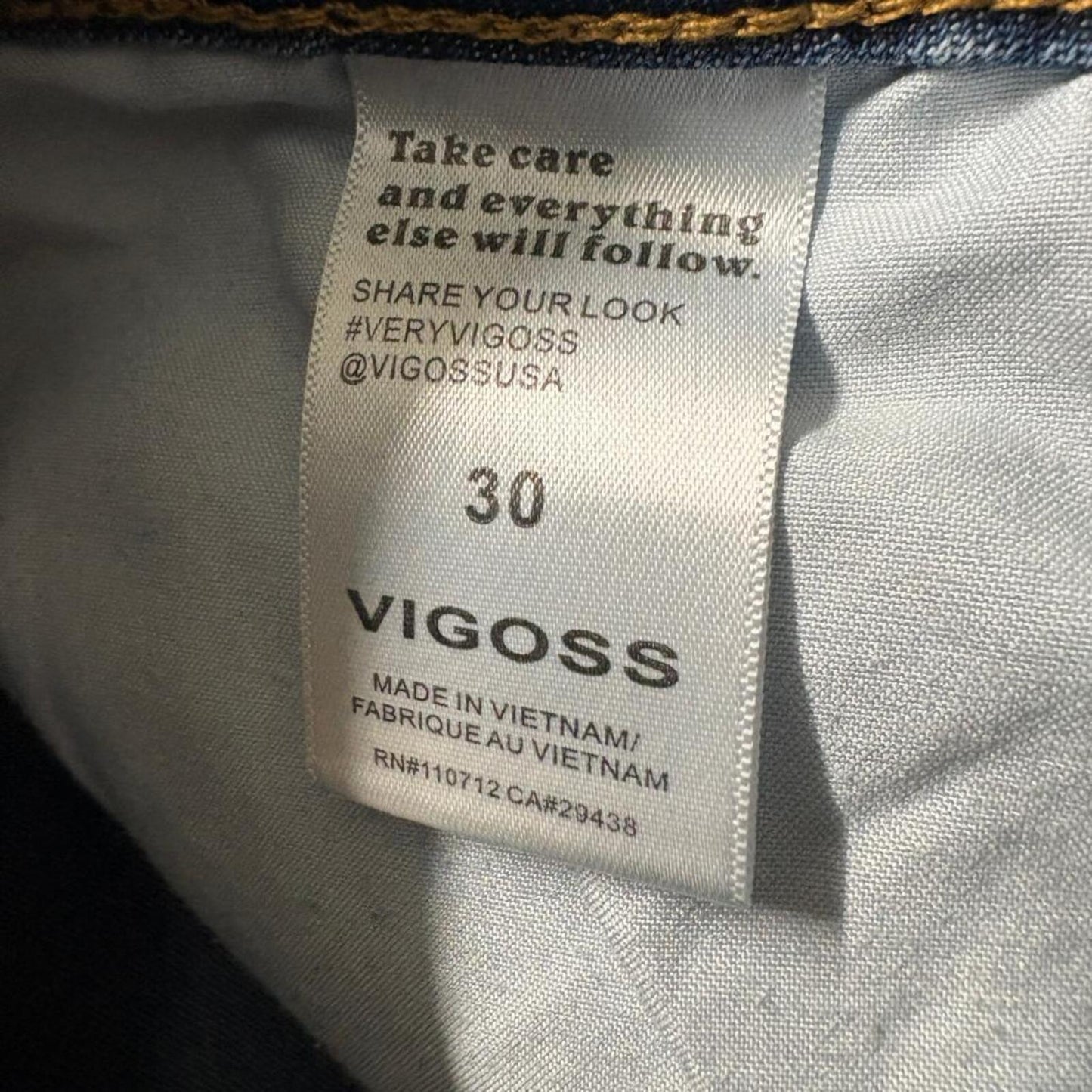 Vigoss High Rise Flare Jeans Womens Size 30 Blue Denim Stretch Wide Leg