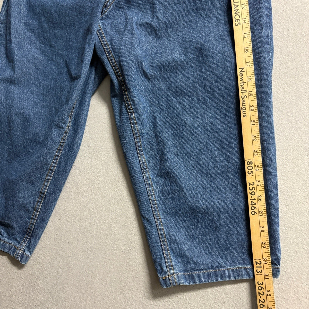 Woman Within Crop Jeans Womens Plus 16W Blue Denim Elastic Waist Capris