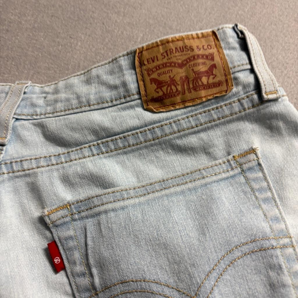 Levis 721 High Rise Skinny Jeans Womens 31 Light Wash Denim Stretch Blue