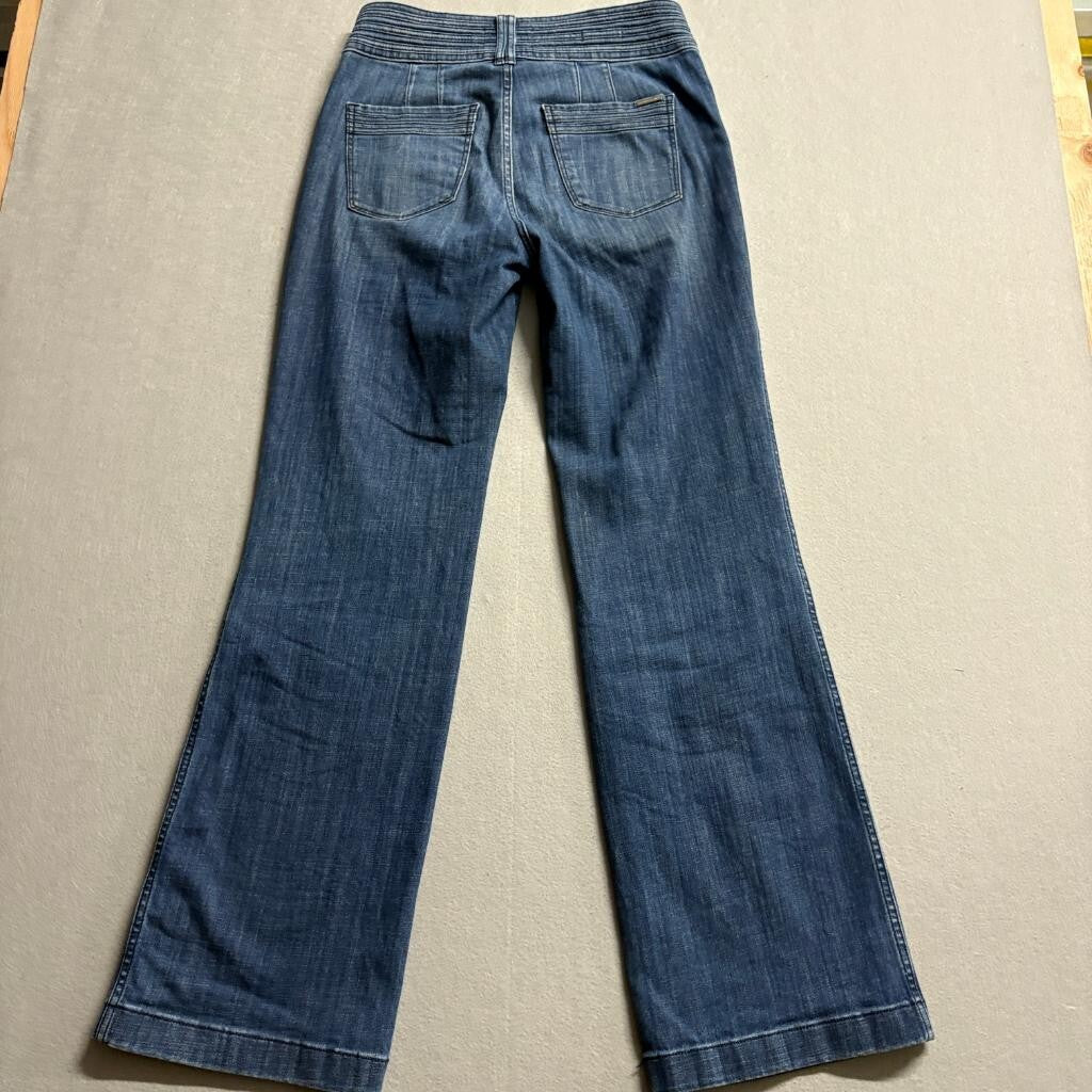White House Black Market Trouser Jeans Womens 6 Extra High Rise Blue Wide Leg