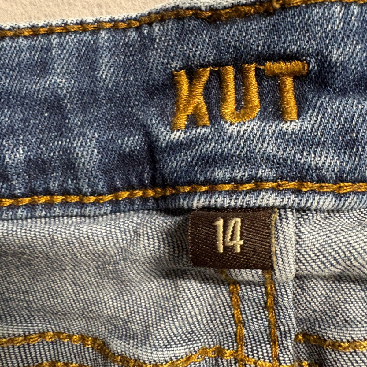 Kut from the Kloth Jeans Womens 14 Blue Denim Straight Leg Stretch SP094MJ6