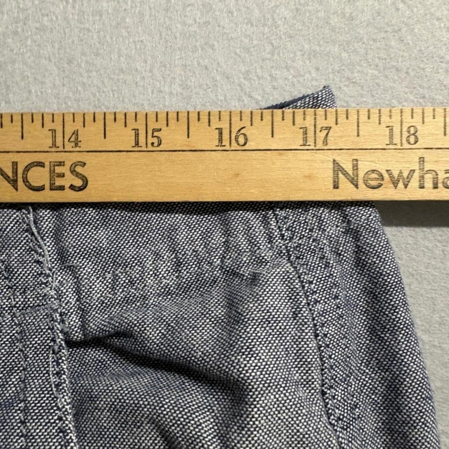 Vintage Genes 1891 Cargo Shorts Mens 36 Gray Cotton Chambray Original Stacked