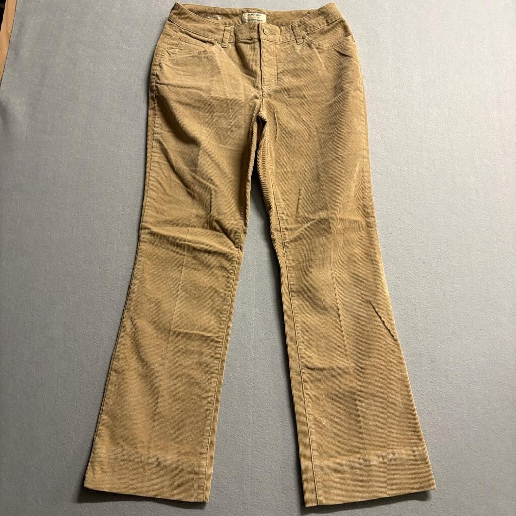 St. John's Bay Corduroy Pants Womens 8 Brown Secretly Slender Bootcut Mid Rise