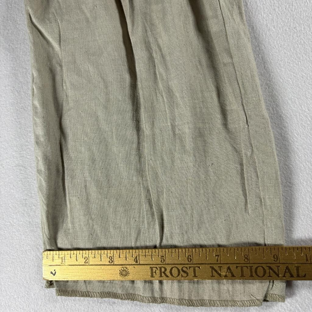 TA2 Collection Mens Linen Pants Size 46 Beige Pleated Front Made in USA Vintage