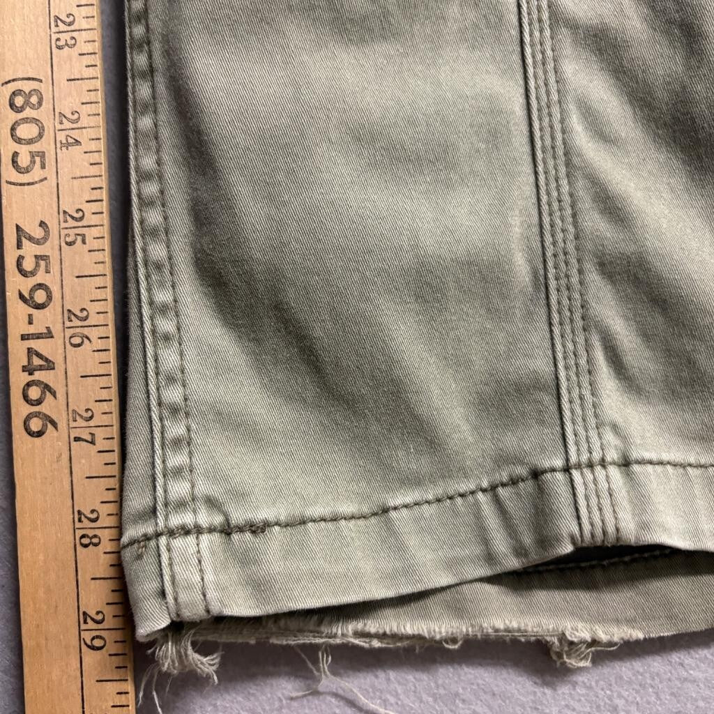 Hollister Low Rise Utility Cargo Pants Womens 23R Green Cotton Blend Wide Leg