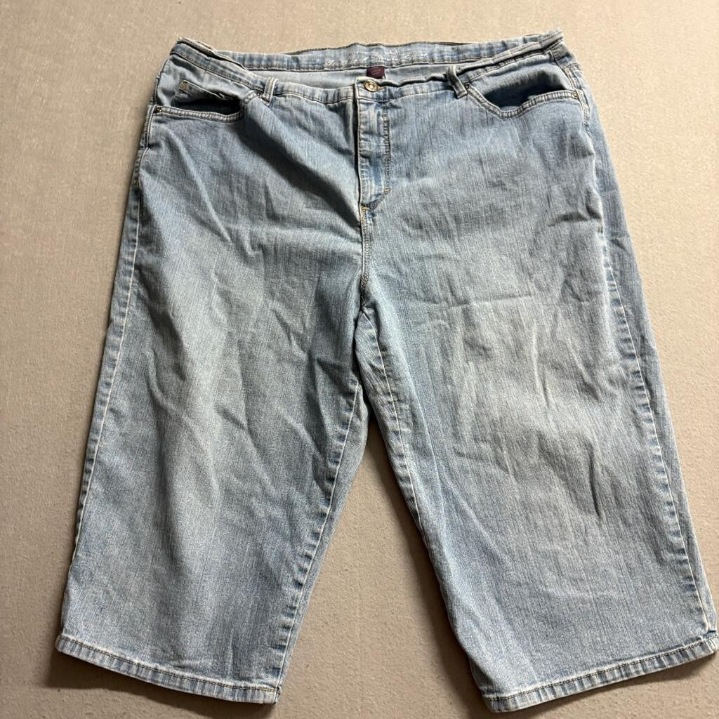 Gloria Vanderbilt Amanda Capri Jeans Womens 16W Blue Denim Slimming Crop