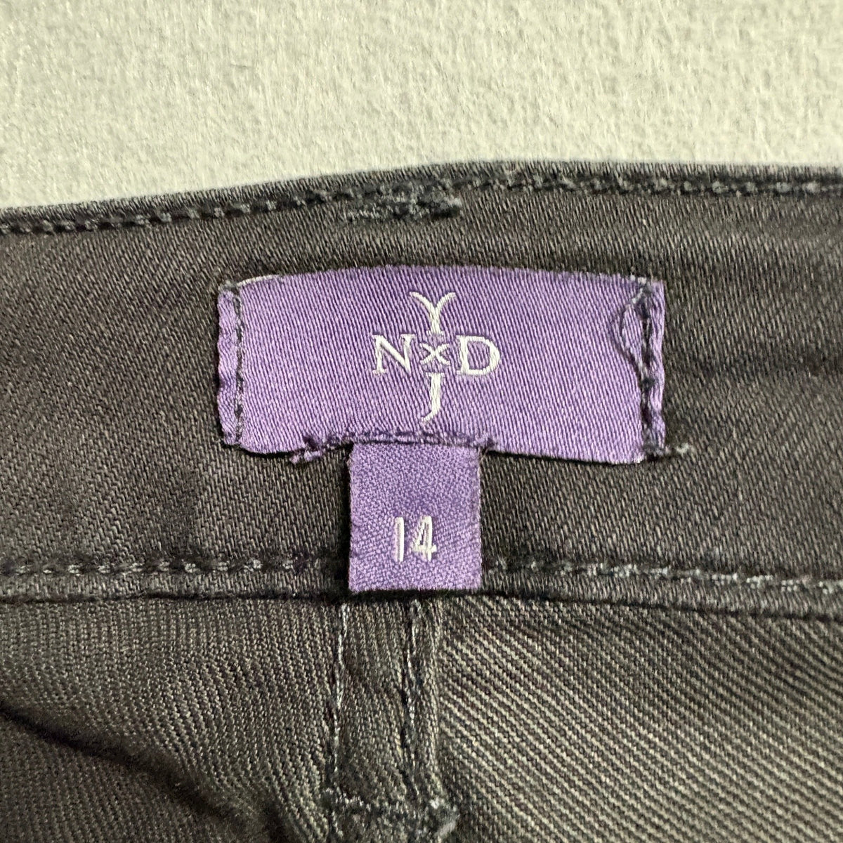 NYDJ Sylvia Relaxed Boyfriend Jeans Womens 14 Black Lift Tuck Stretch Denim