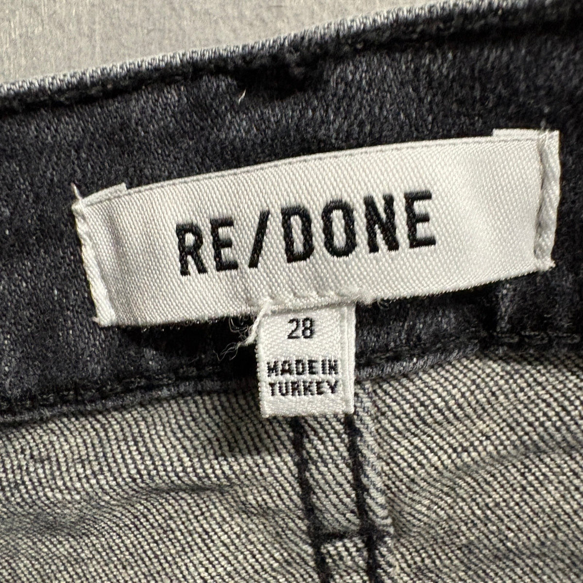 RE/DONE Originals High Rise Ankle Crop Jeans Womens 28 Black Stoned Noir Stretch