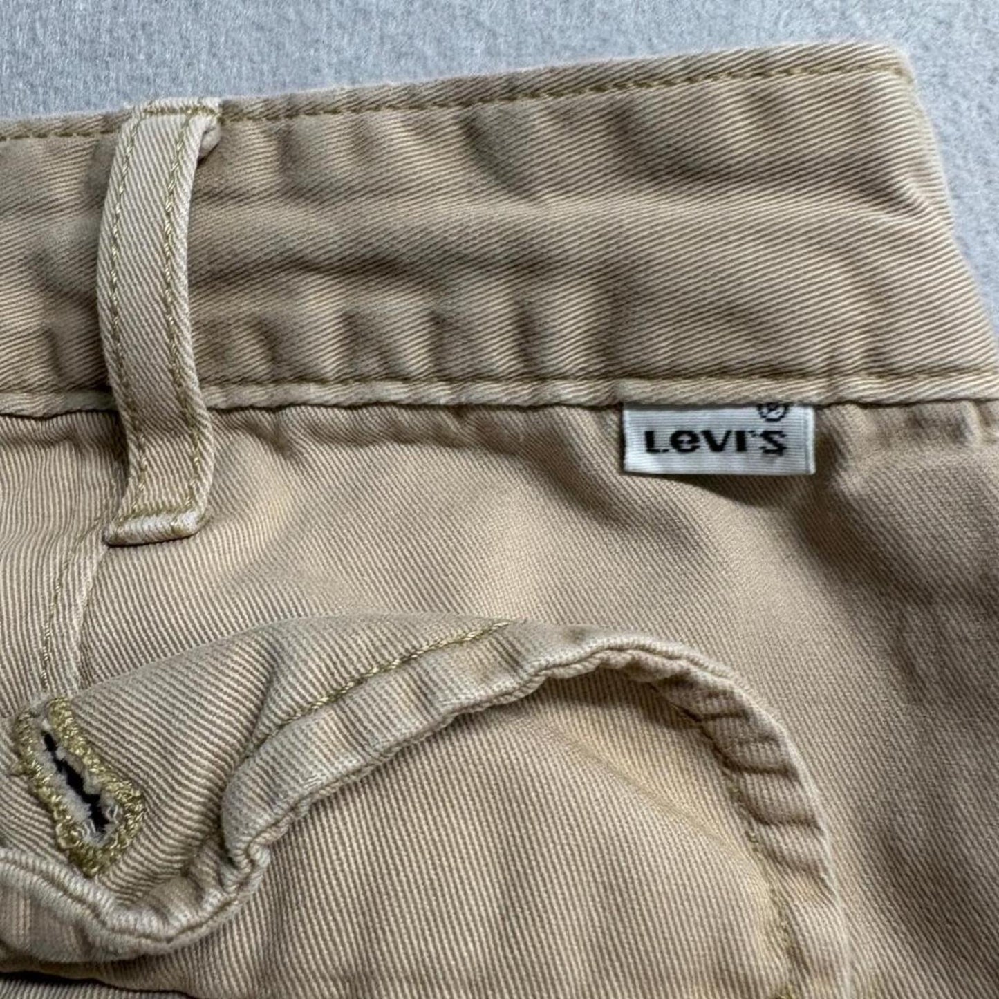 Levi Strauss Co Mens Cargo Shorts Size 48 Tan Khaki Cotton Twill Multi Pocket