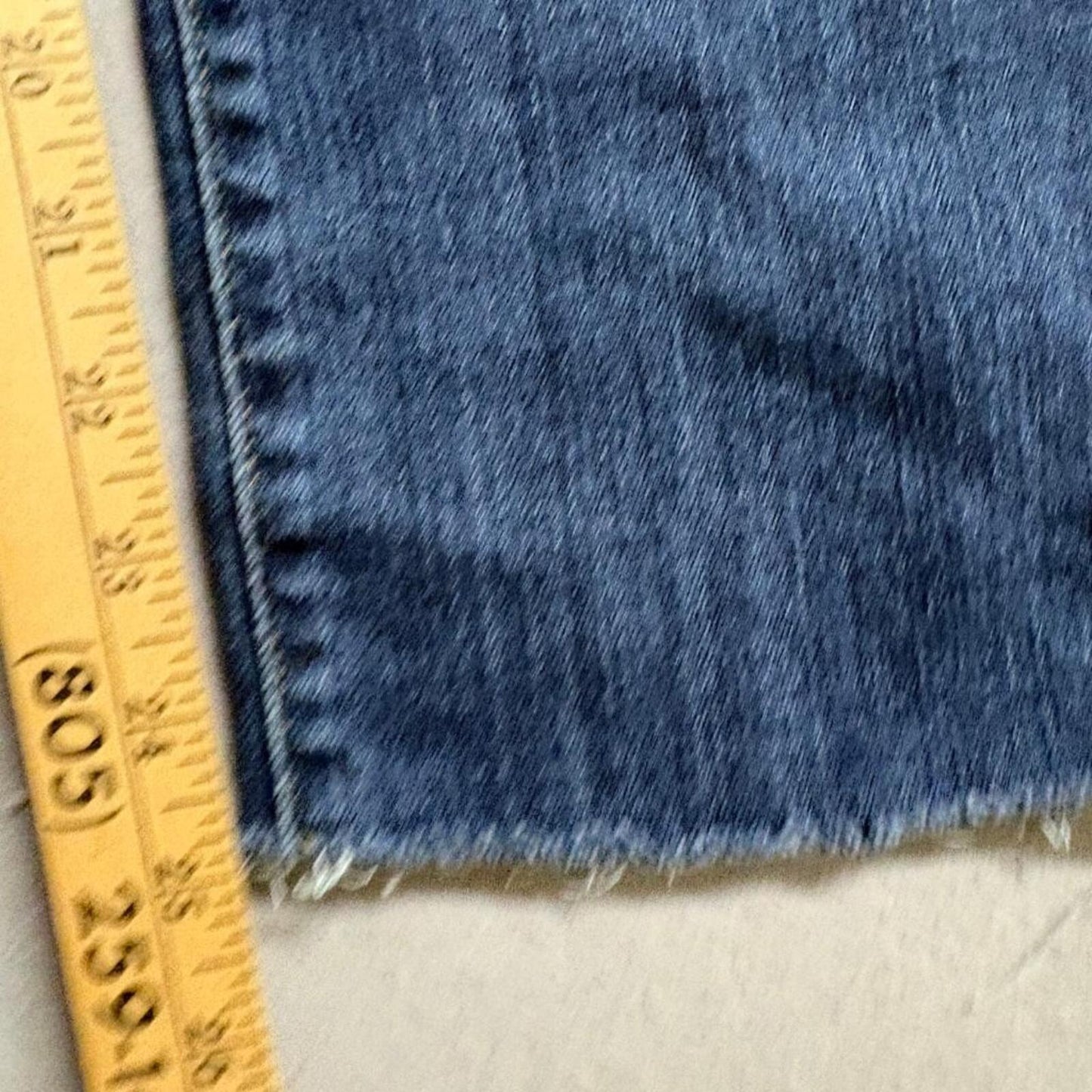 Levi's 724 High Rise Straight Jeans Womens 28 Raw Hem Blue Denim Stretch