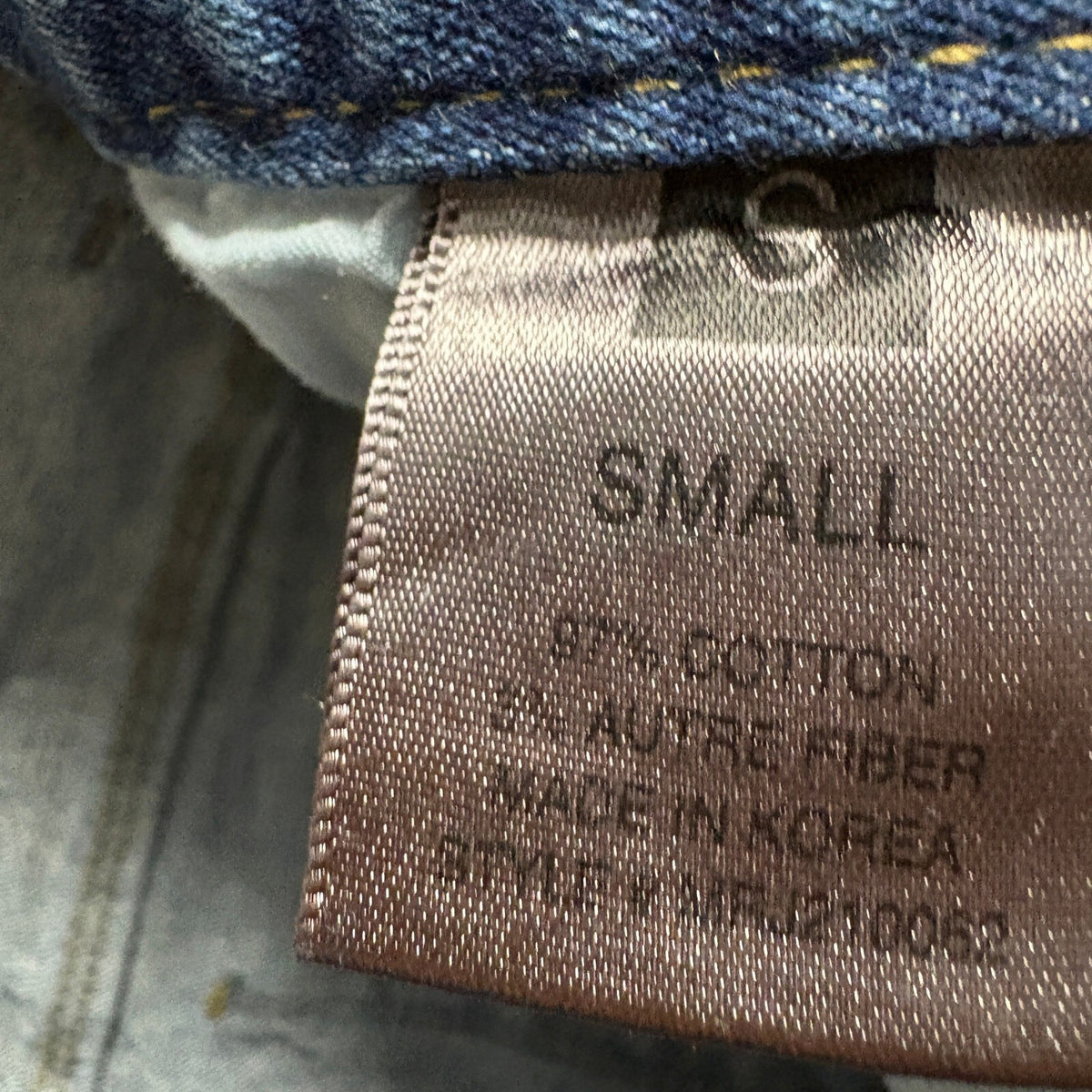 Double Button Skinny Jeans Womens Small Blue Denim Stretch Made in Korea