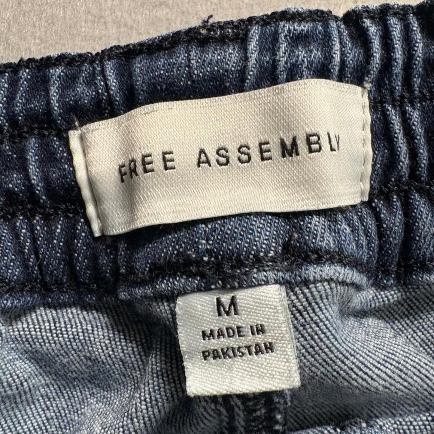 Free Assembly Denim Jogger Jeans Womens Medium Blue Elastic Drawstring Waist