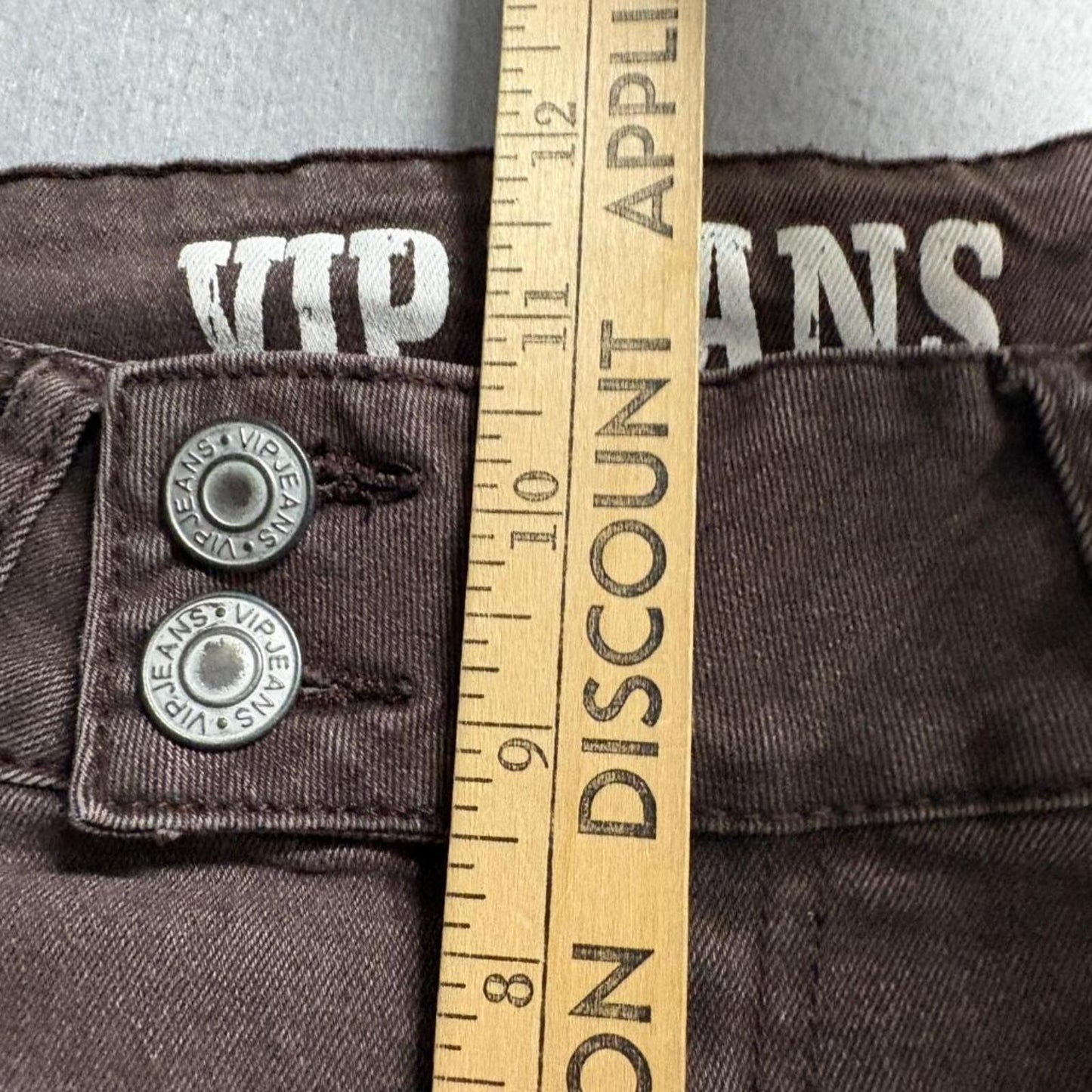 VIP Jeans Womens Size 13/31 Brown Flare Stretch Denim Pants High Rise Y2K Style