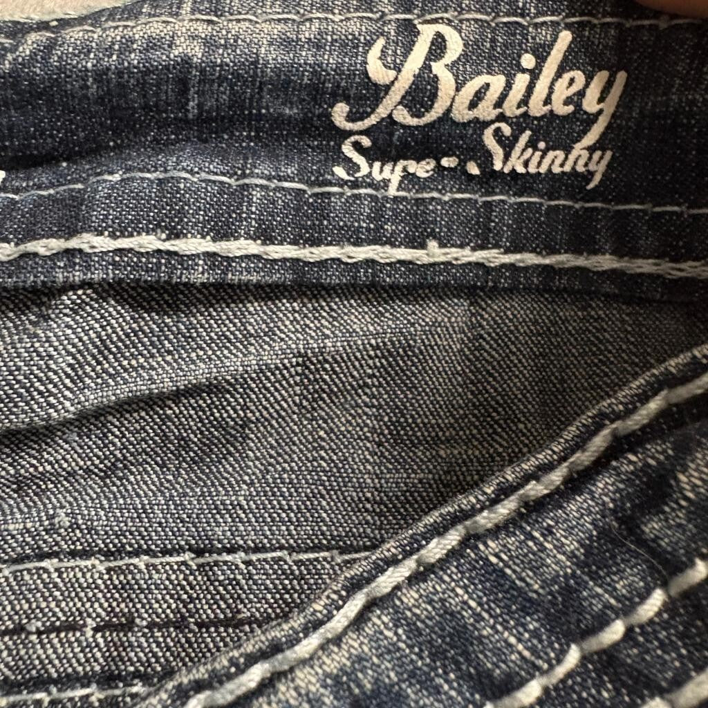 Hydraulic Bailey Super Skinny Jeans Womens Size 9/10 Distressed Thick Stitch