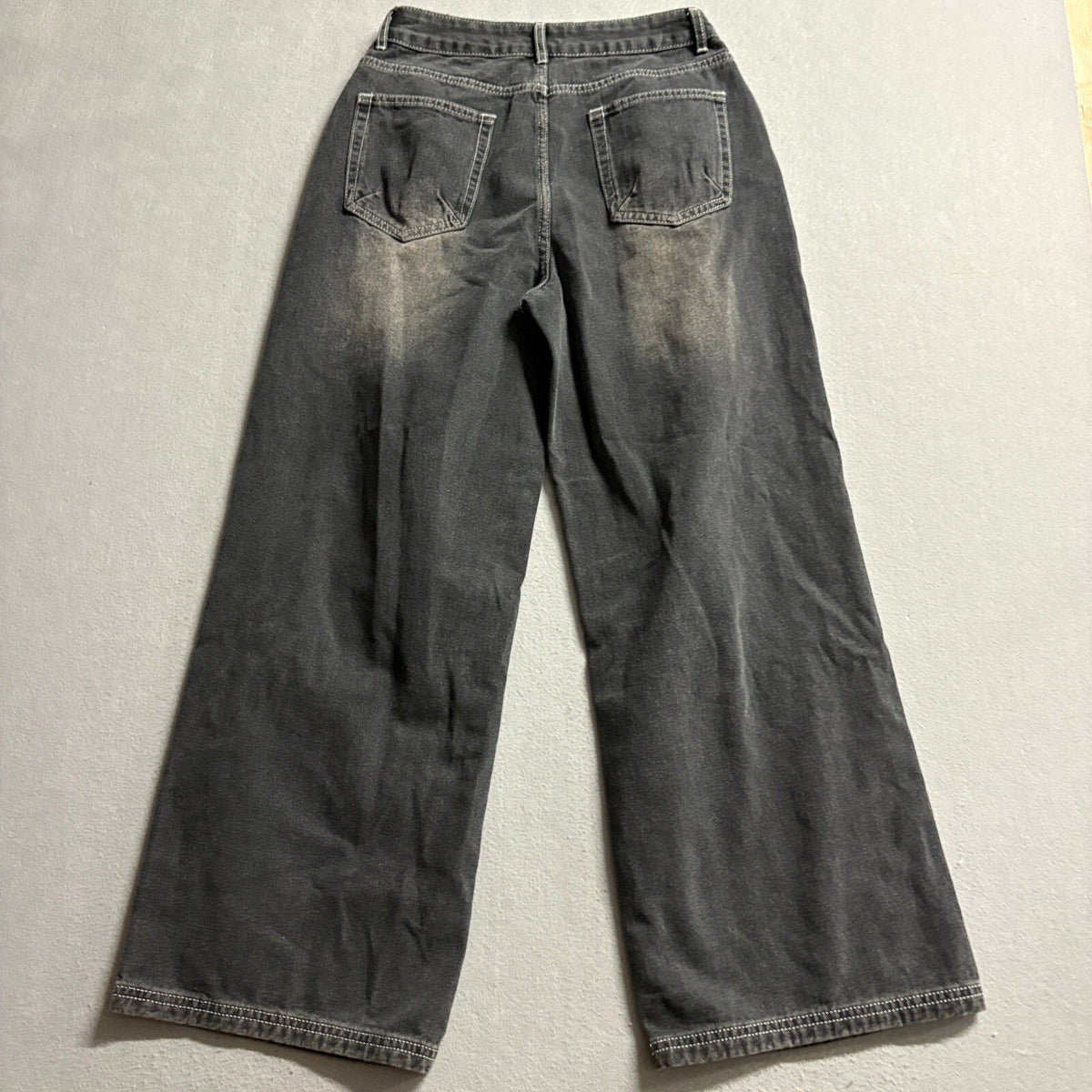 NVFelix Wide Leg Jeans Womens Medium Black Acid Wash High Rise Denim