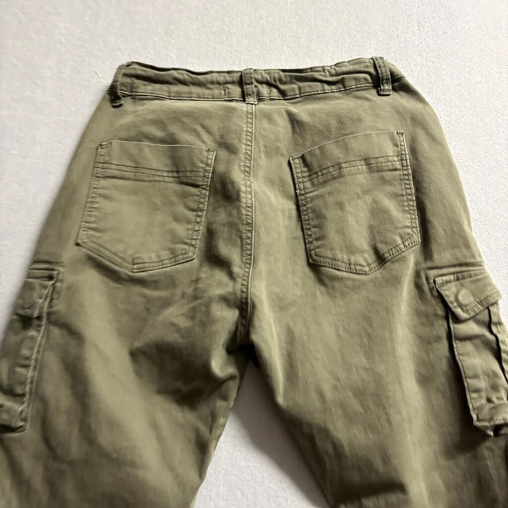 American Bazi Womens Cargo Jogger Pants Size M Olive Green Utility Drawstring