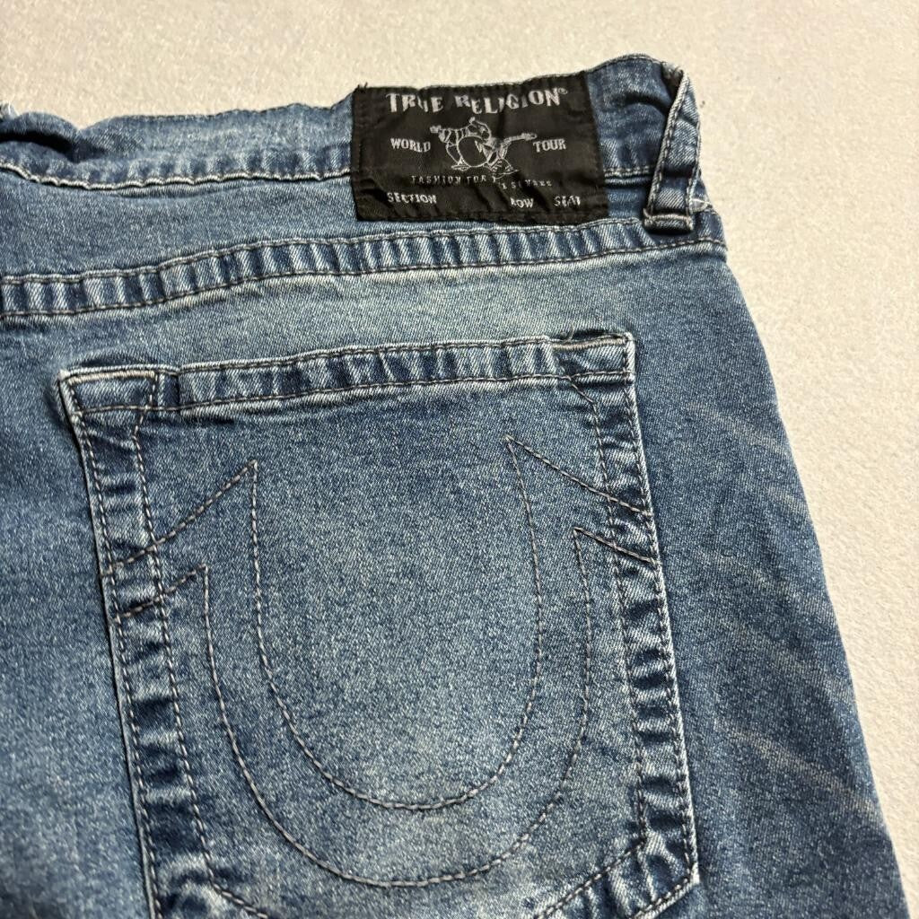 True Religion Rocco Relaxed Skinny Jeans Mens 40 Blue Denim Medium Wash