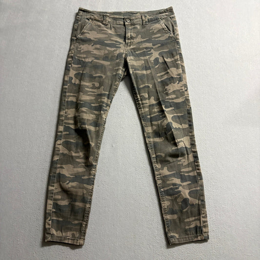 Sanctuary Camo Skinny Pants Womens 30 Green Camouflage Stretch Utility Chino