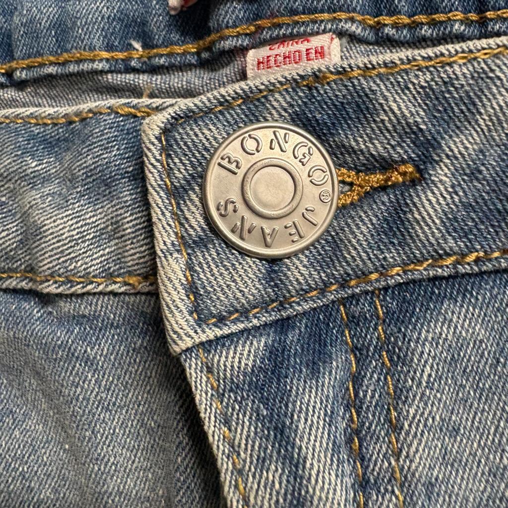 Bongo Skinny Jeans Womens Size 15 Blue Denim Embellished Rhinestone Raw Hem