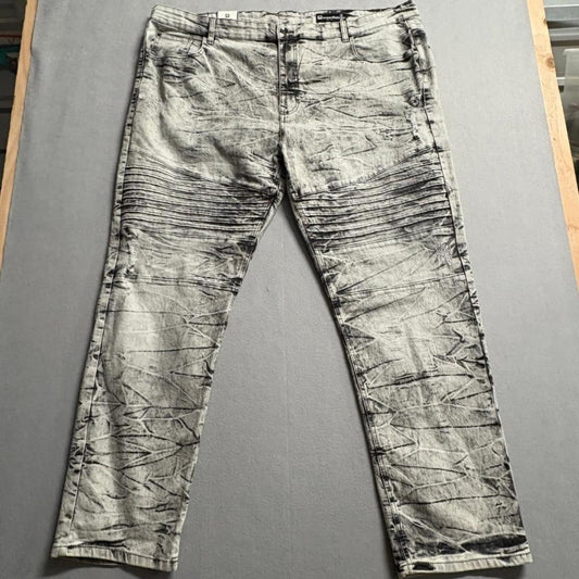 Southpole SP Essentials Mens Moto Jeans Size 48 Gray Acid Wash Stretch Denim