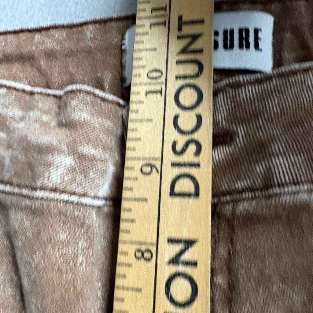 Disclosure Cargo Pants Womens 11/30 Brown Acid Wash Wide Leg Utility Pockets