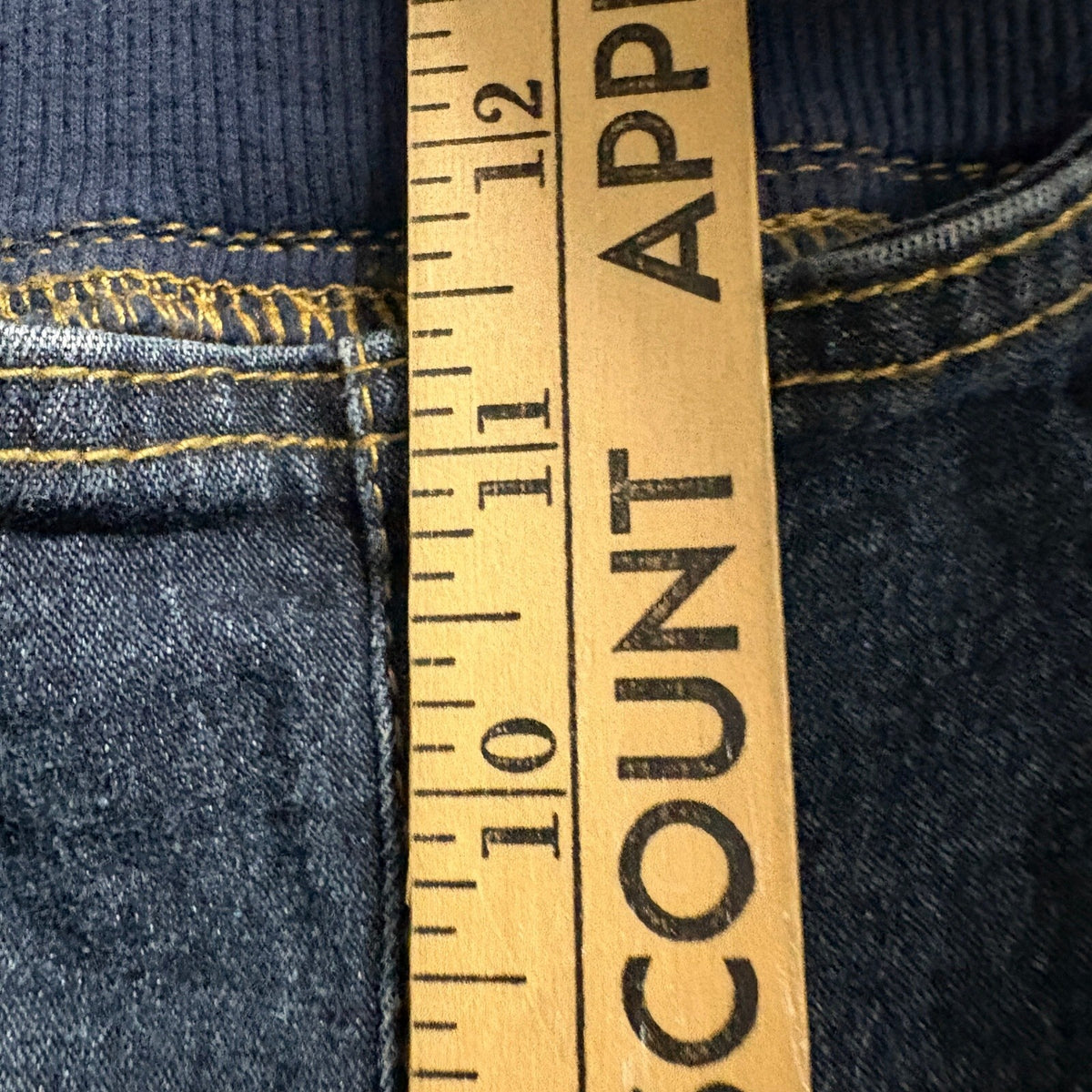 DG2 Diane Gilman Sailor Jeans Womens Large Blue Denim Stretch Pull On Wide Leg