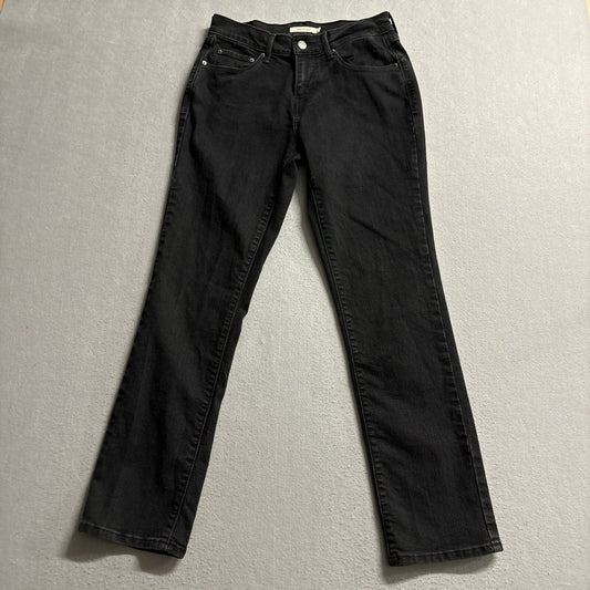 Levi's 505 Straight Fit Womens Jeans Size 27 W27 L30 Black Denim Casual Pant