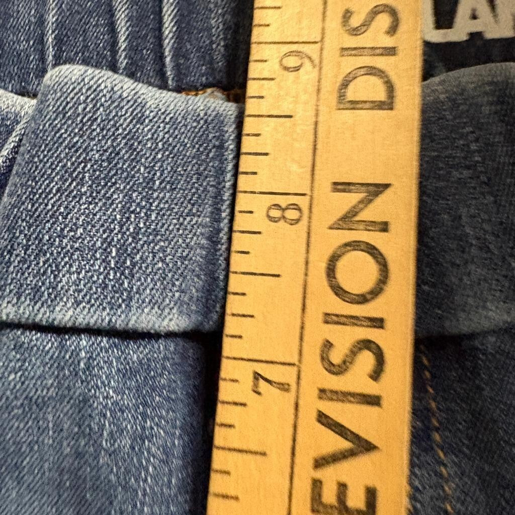 Lands End Pull On Skinny Jeans Womens 2 Blue Denim Stretch Elastic Waist