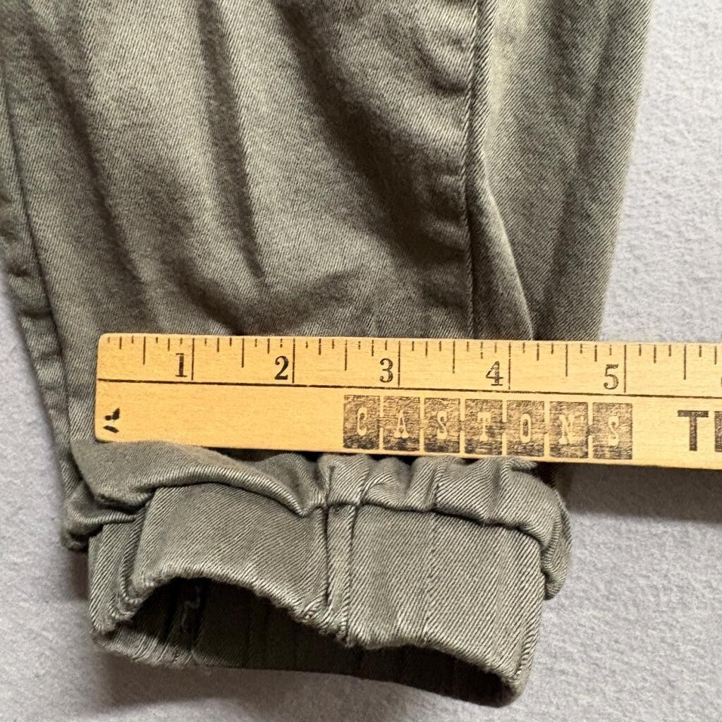 Telepatia Womens Cargo Jogger Pants Size 7/28 Olive Green Utility Elastic Waist