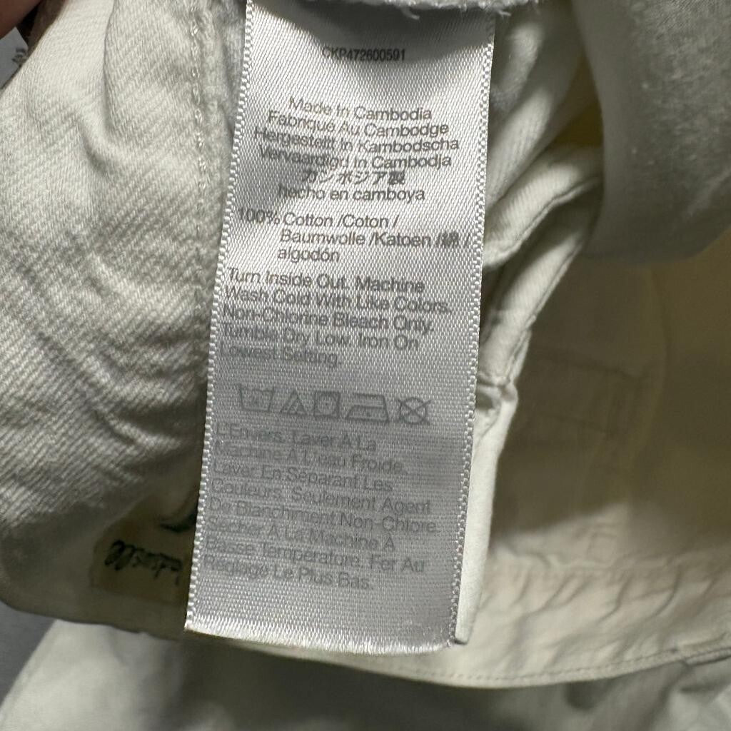 Madewell Baggy Straight Jeans Womens 29 White Cotton Denim Pleated Front Pants