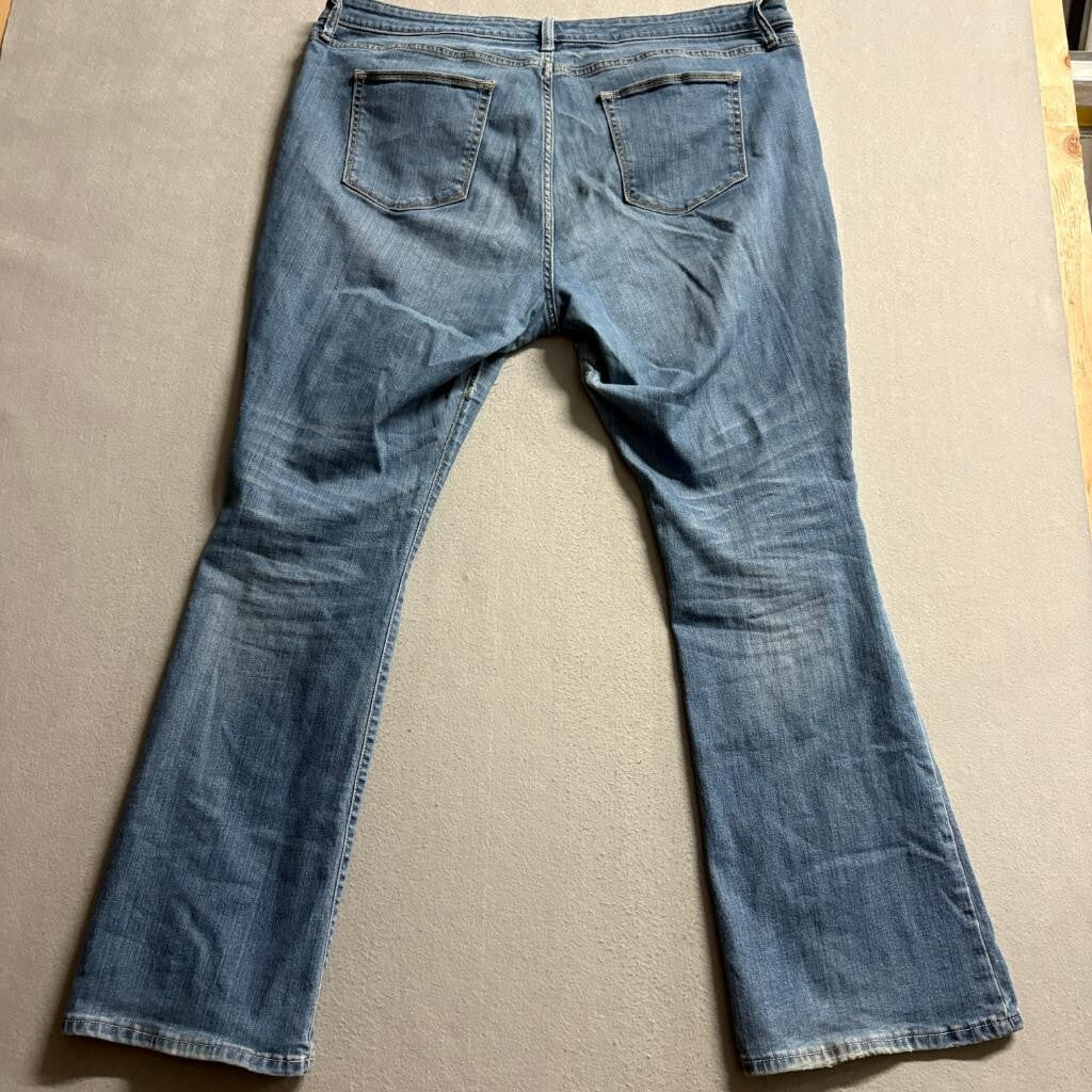 Arizona Jean Co Womens Bootcut Jeans Size 21 Mid Rise Blue Denim Stretch