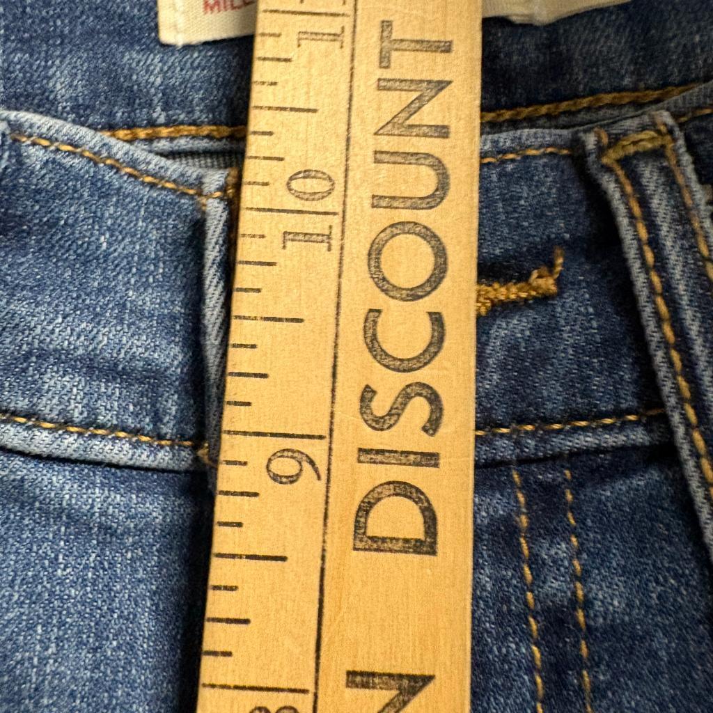 Levis Mile High Super Skinny Jeans Womens 27 Distressed Ripped Knee Blue Denim
