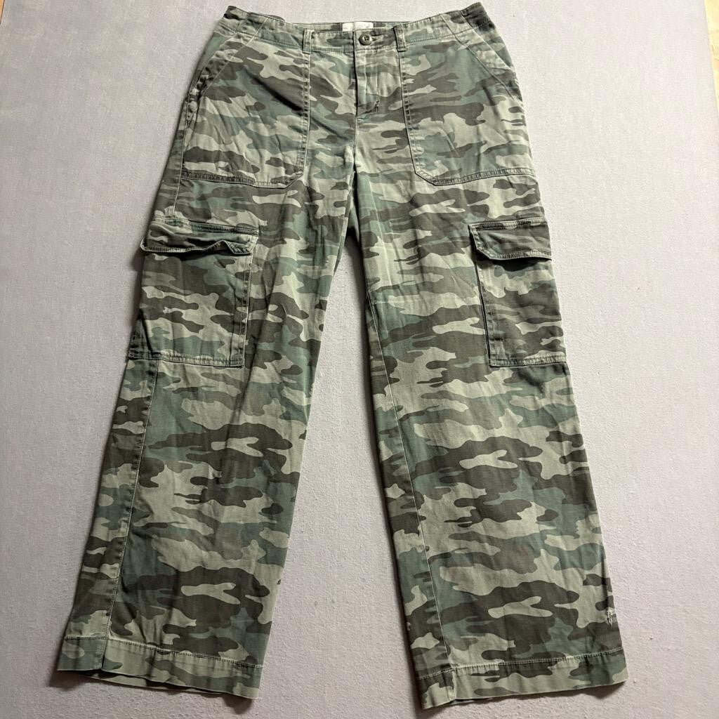 Universal Thread Camo Cargo Pants Womens 12 Green Camouflage Utility Wide Leg