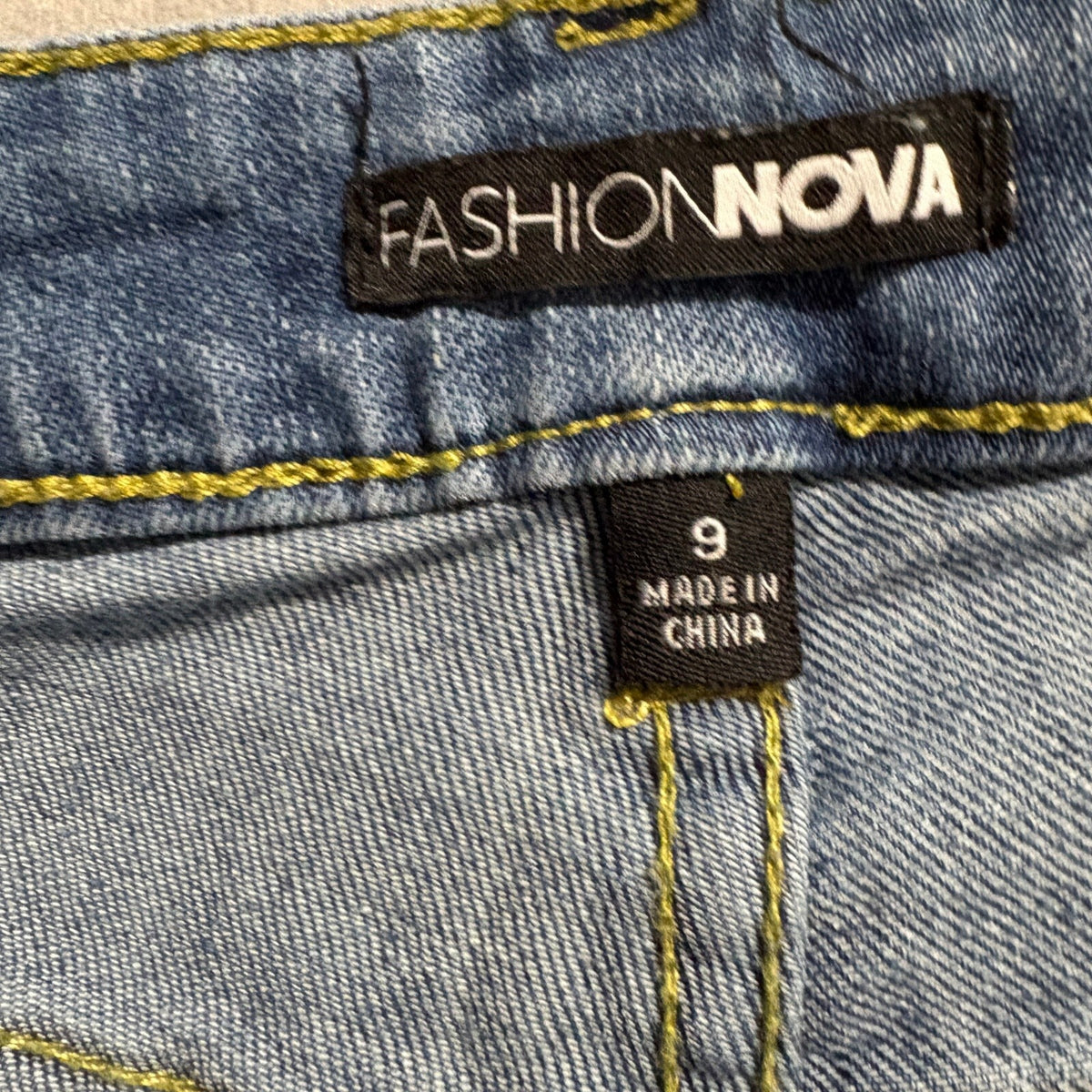 Fashion Nova Distressed Asymmetrical Jeans Womens Size 9 Blue Denim Skinny Leg