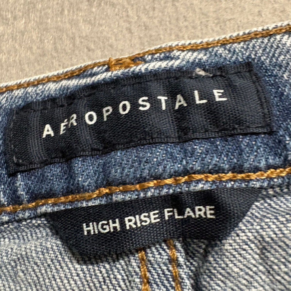 Aeropostale High Rise Flare Jeans Womens Size 2R Distressed Blue Denim Stretch