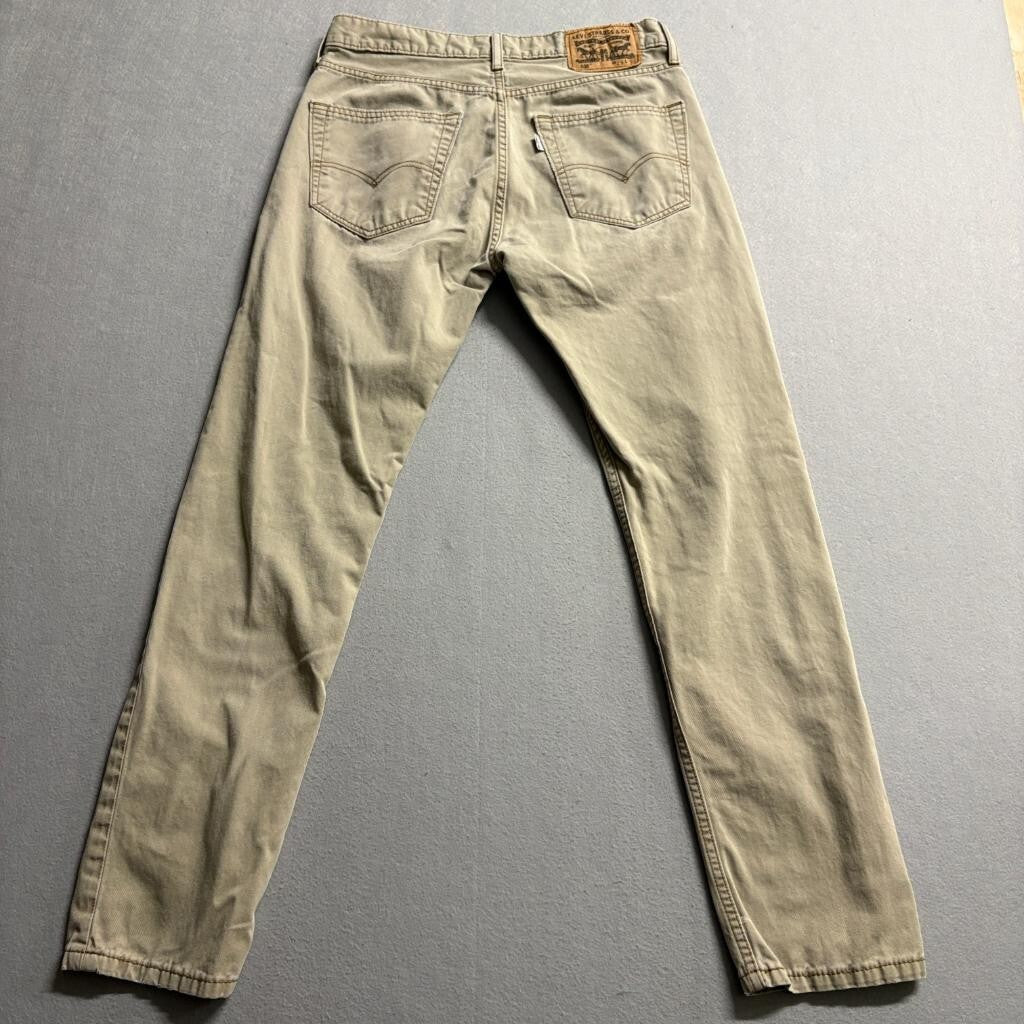 Levis 508 Commuter Pants Mens 29x30 Khaki Beige Slim Tapered Twill Chino