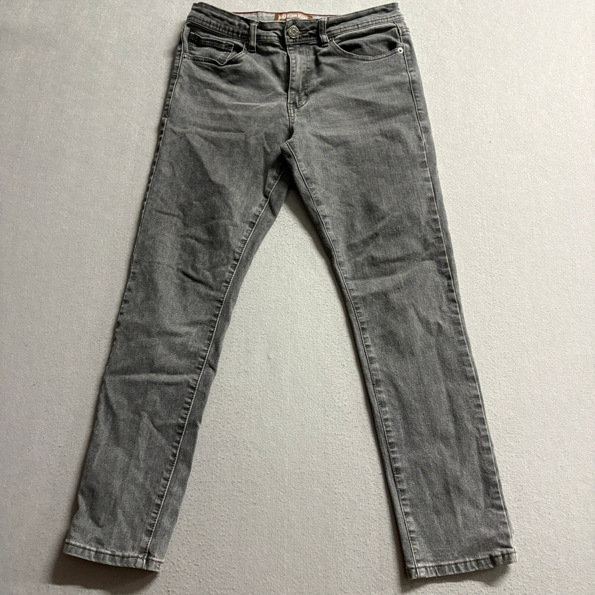 Indigo Wisdom Original Mens Jeans Size 30x30 Gray Slim Straight Stretch Denim