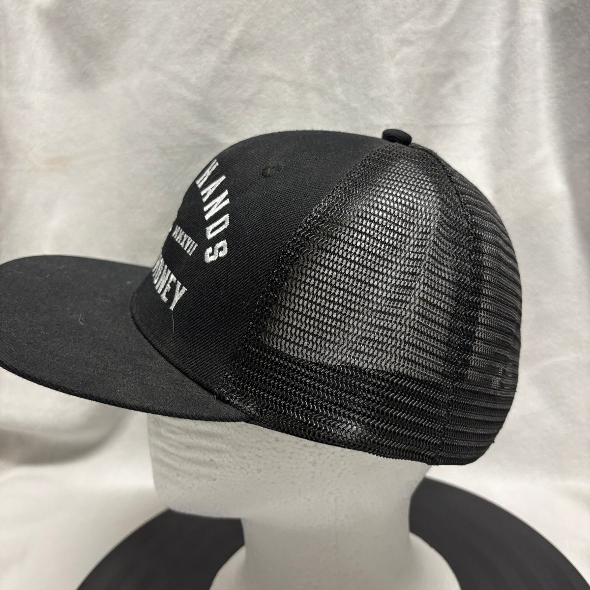Troll Co Clothing Dirty Hands Clean Money Trucker Hat Mesh Snapback Black Cap OS - Photo 5