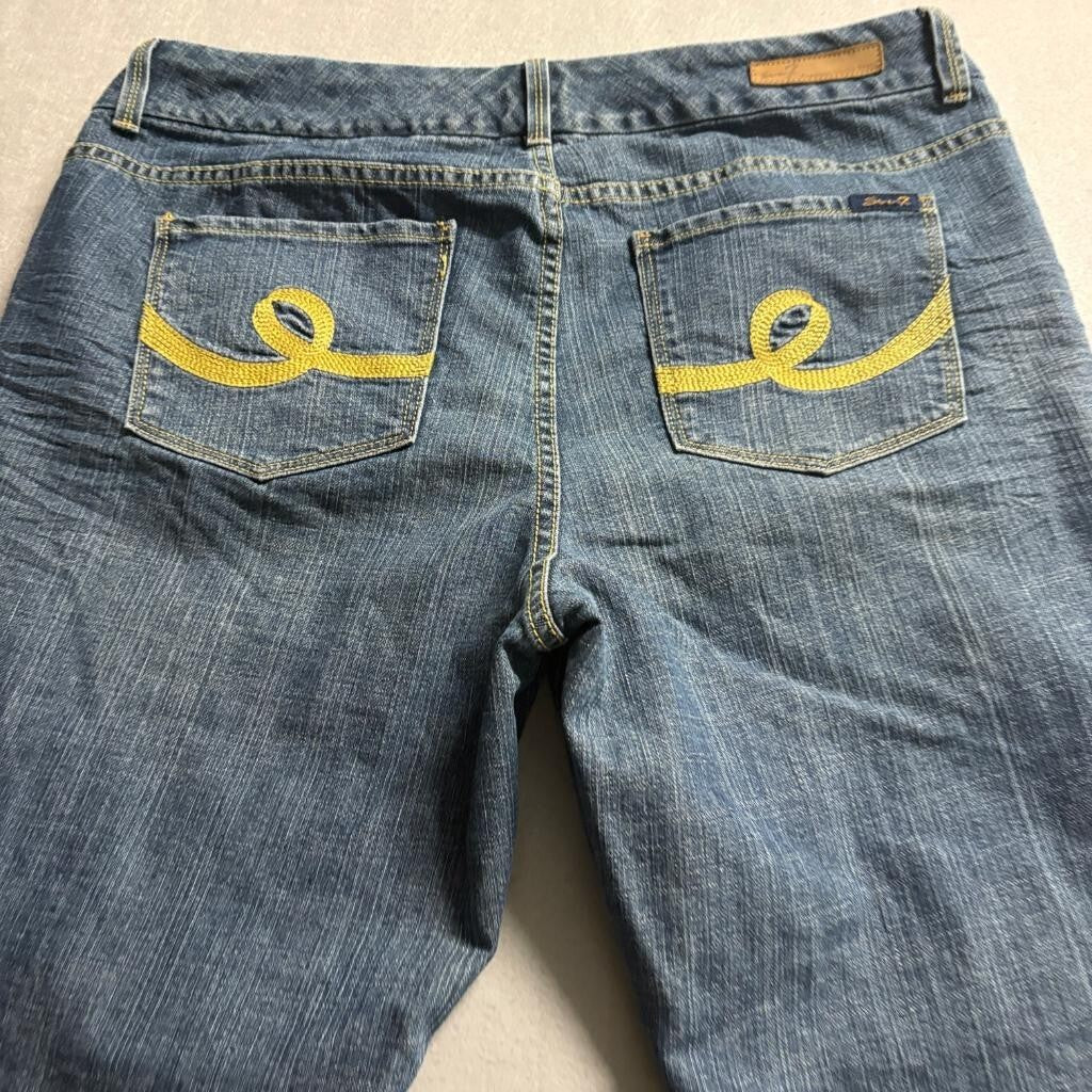Seven7 Premium Regular Boot Cut Jeans Womens Size 20 Blue Denim Stretch
