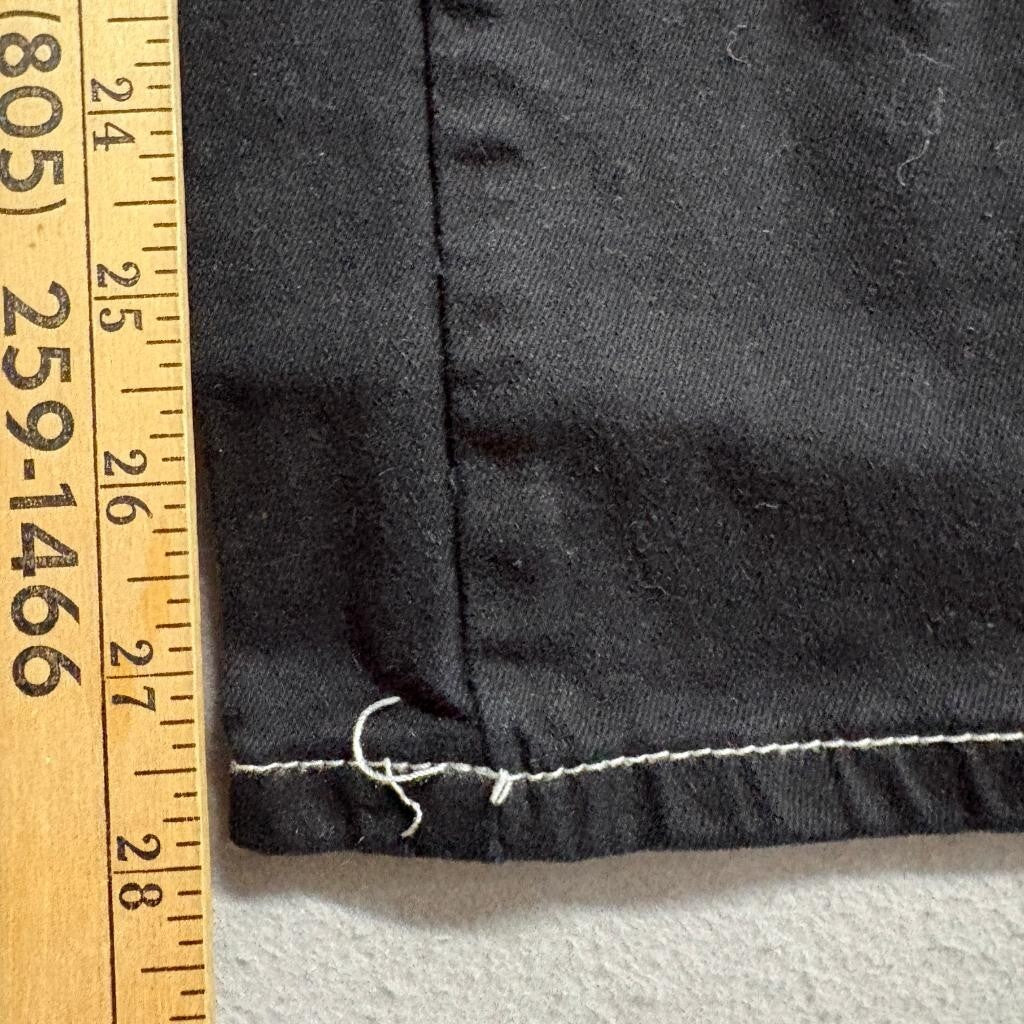 Forever 21 Womens Cargo Pants Medium Black Contrast Stitch Wide Leg Elastic