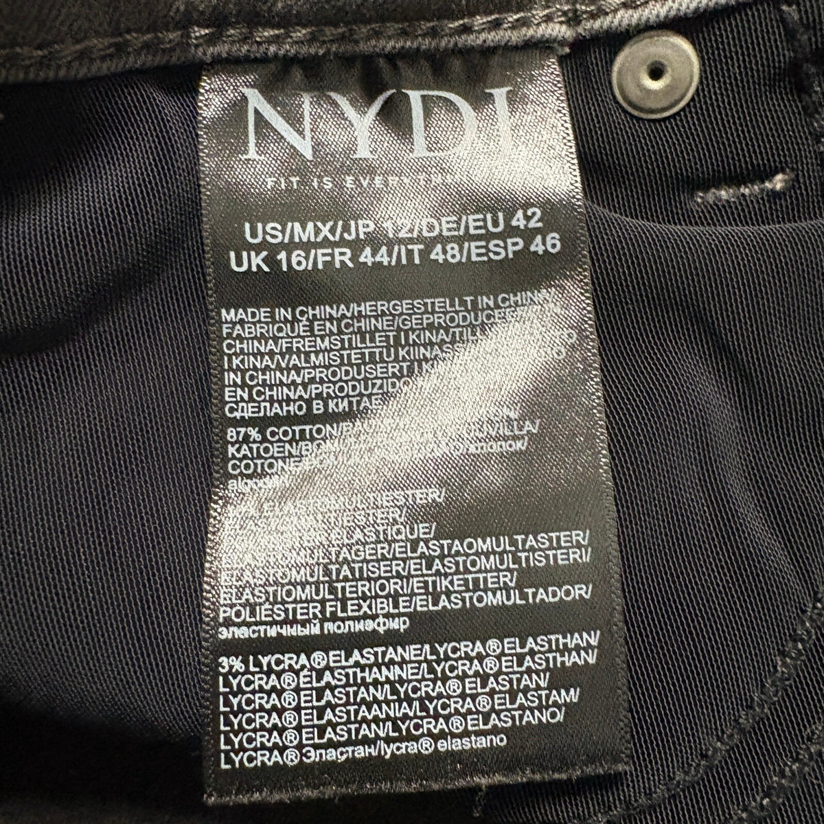 NYDJ Curves 360 Womens Crop Jeans Size 12 Gray Denim Stretch Capri Pants