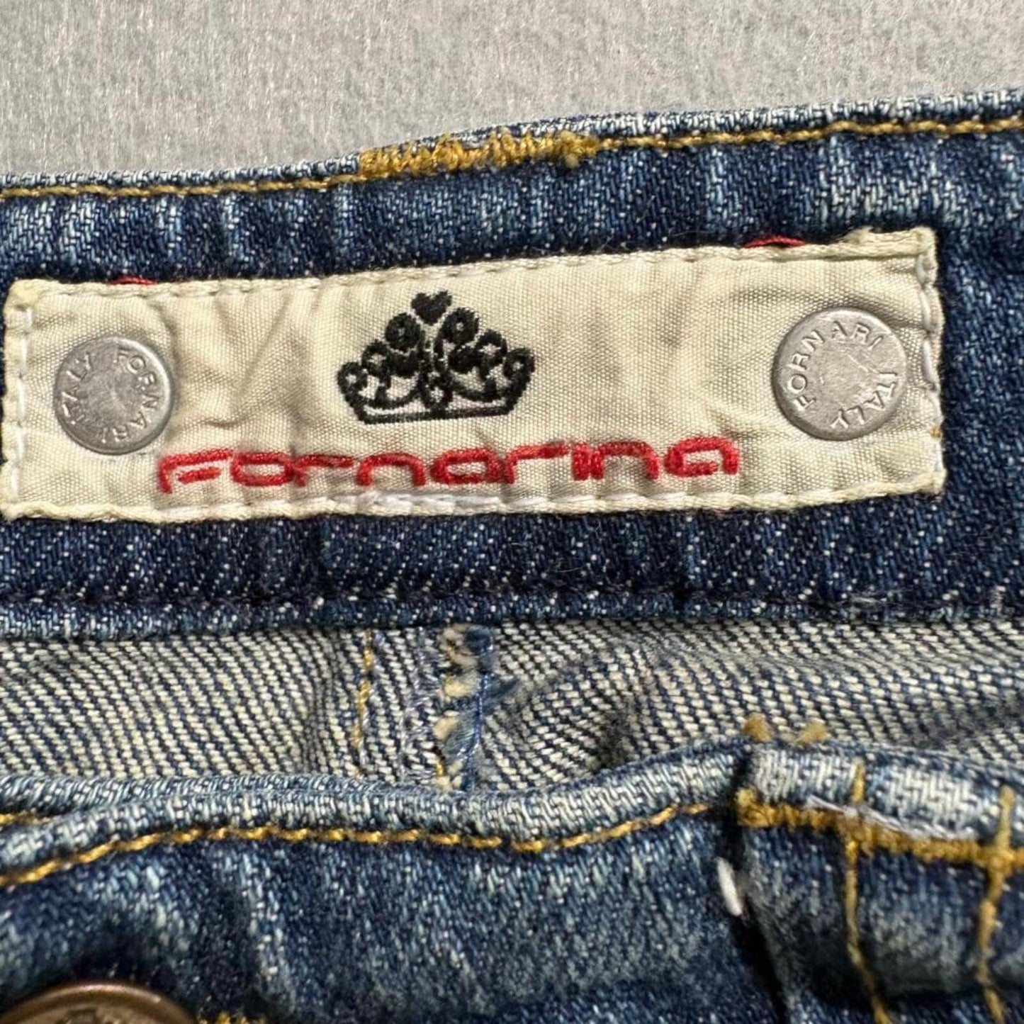 Fornarina Mia Jeans Womens 31 Blue Denim Low Rise Skinny Ankle Zip Stretch Italy