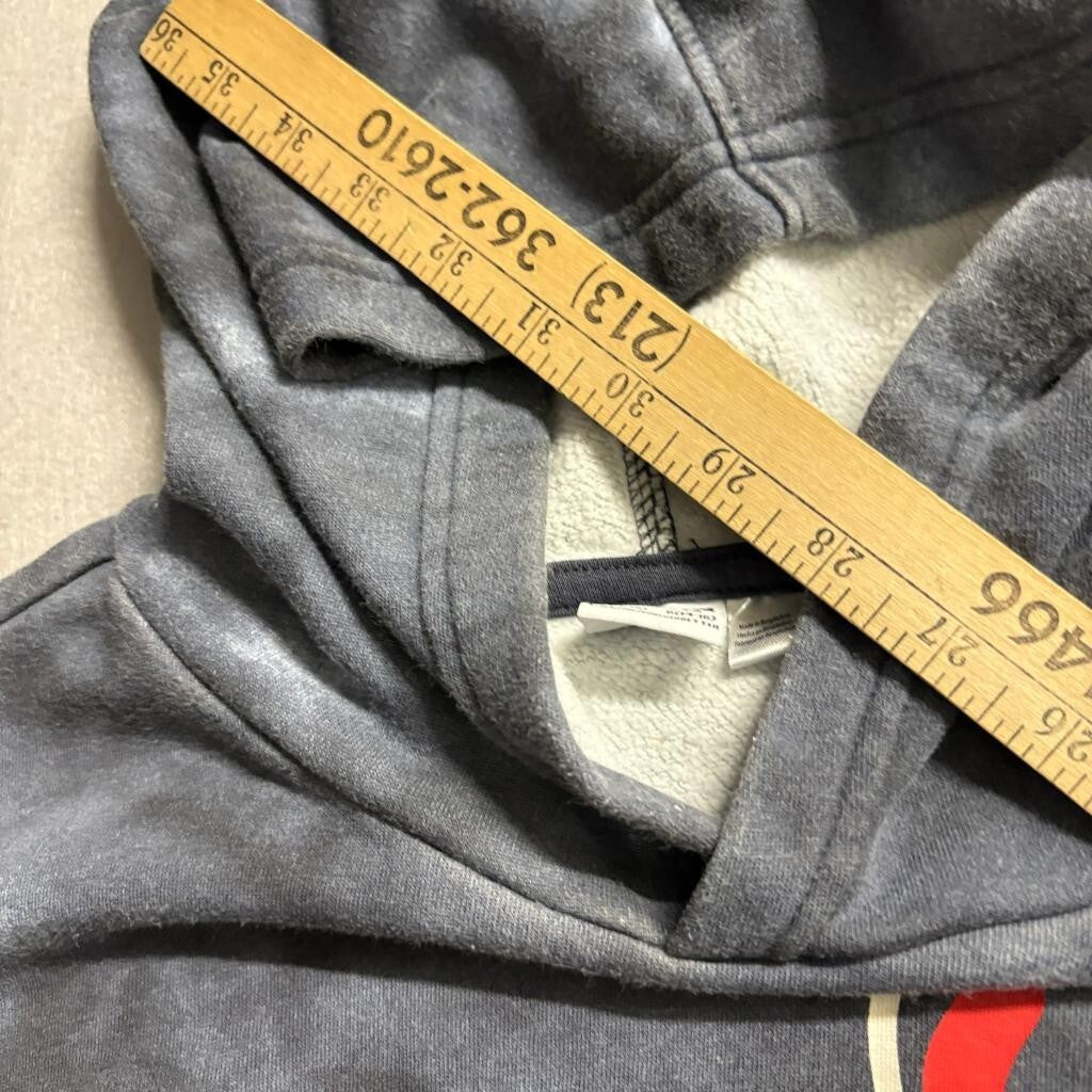 Puma Boys Hoodie Size L 14-16 Gray Tie Dye Big Logo Fleece Pullover Sweatshirt