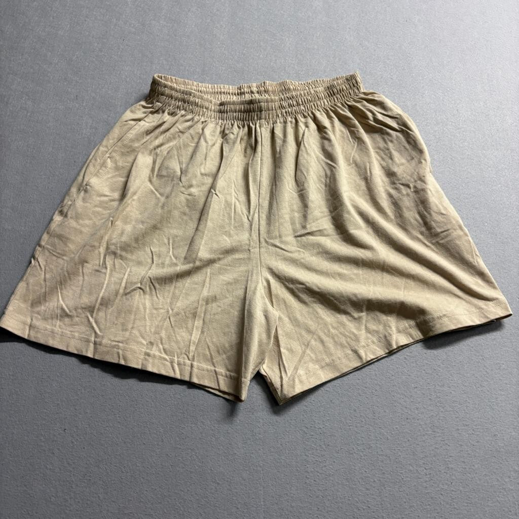 John Matthew Vintage Mens XL Beige Cotton Blend Knit Lounge Shorts Made in USA
