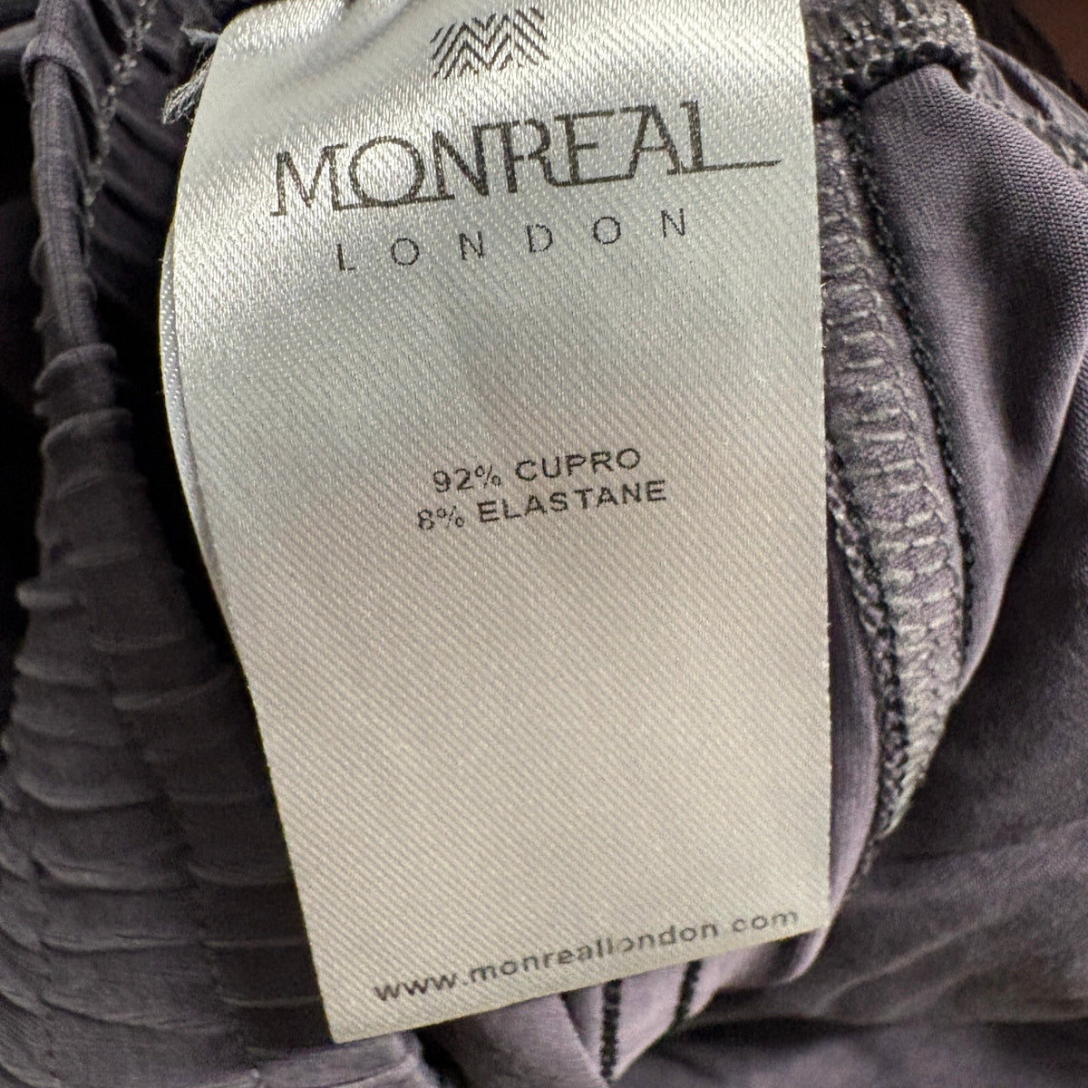 Monreal London Womens XS Track Pants Gray Cupro Blend Drawstring Joggers Side