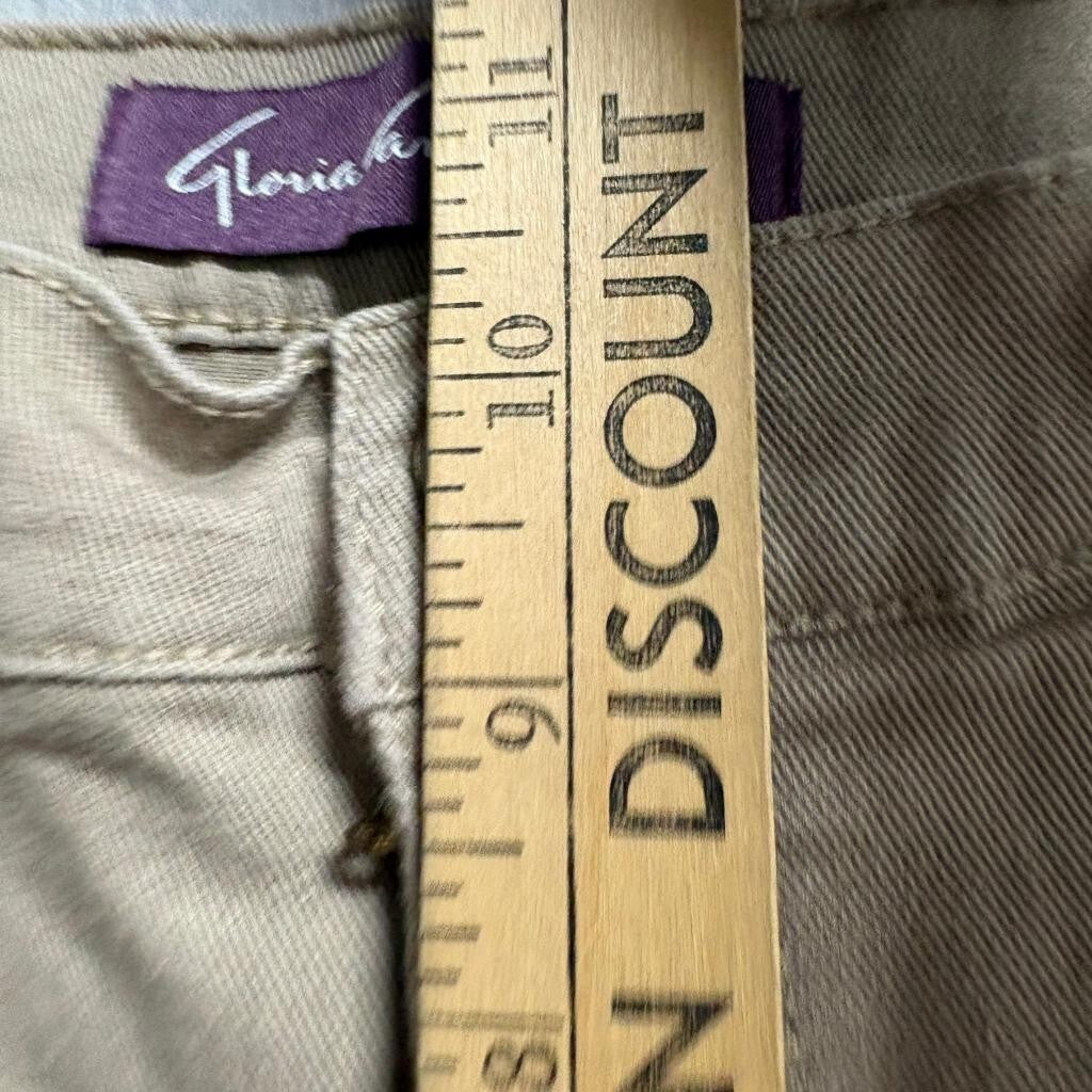 Gloria Vanderbilt Amanda Capri Jeans Womens Size 8 Khaki Brown Stretch Denim
