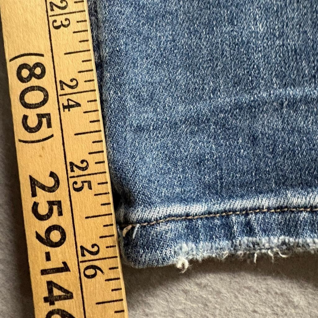 Mica Denim Distressed Straight Leg Jeans Womens Size 25 Blue High Rise Ripped